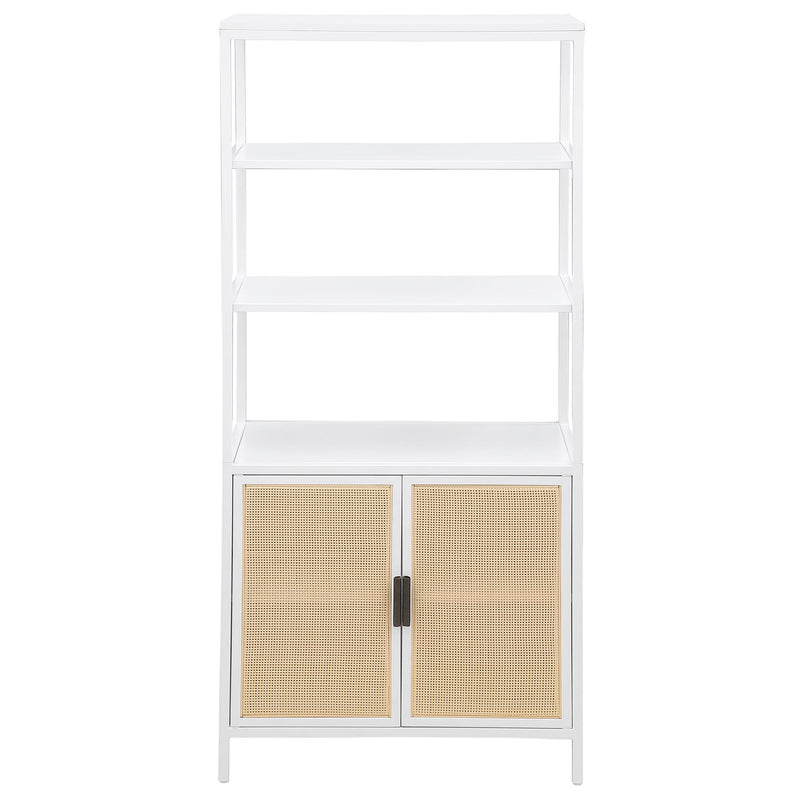 Amherst 3-shelf Radio Weave Cane Metal Accent Cabinet