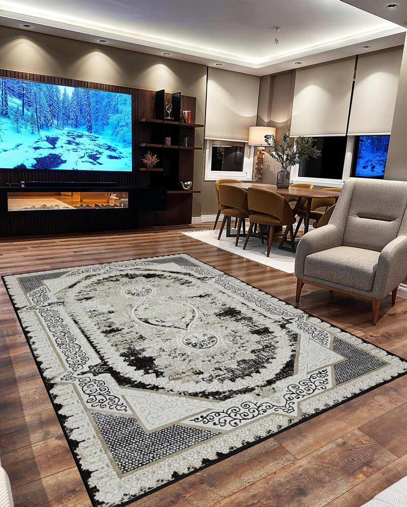 JERICHO Rug DESIGN 9955 Grey 5x8 (5'2x7'5")"