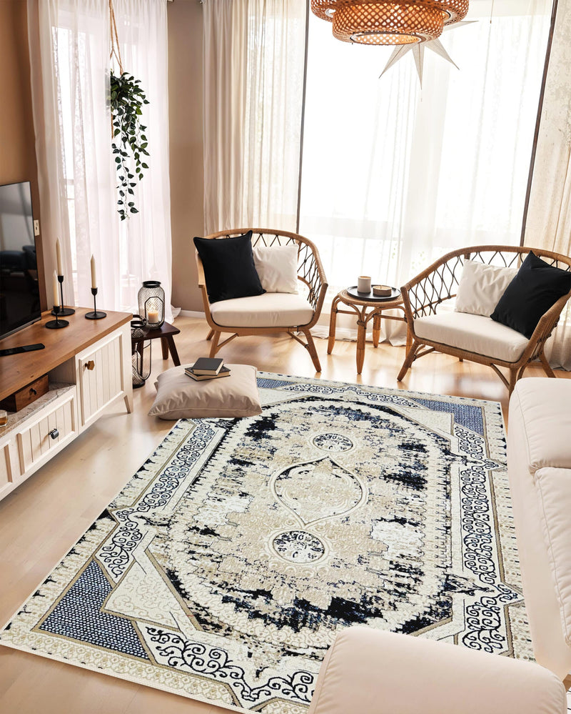 JERICHO Rug DESIGN 9955 Beige 5x8 (5'2x7'5")"