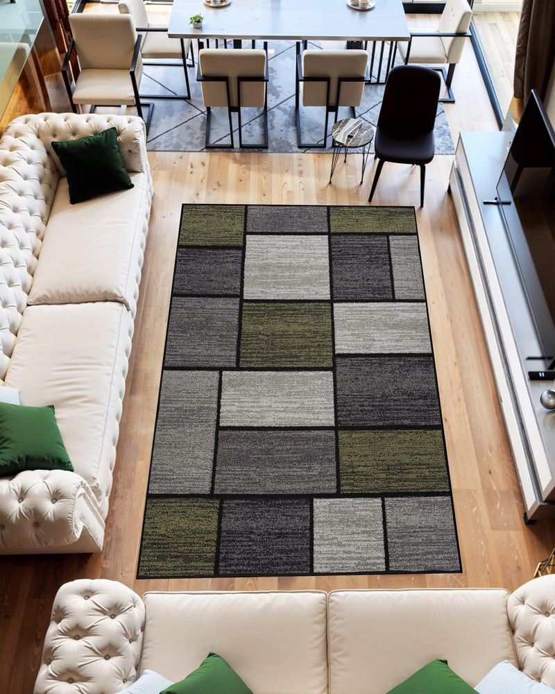 ATLAS Rug DESIGN 9956 Green 5x8 (5'2x7'5")"