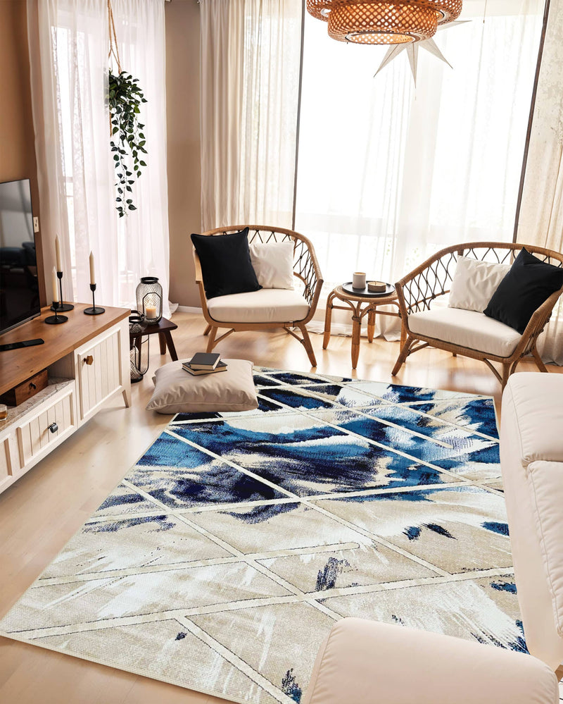 JERICHO Rug DESIGN 9959 Blue 8x11 (7'8x10'8")"