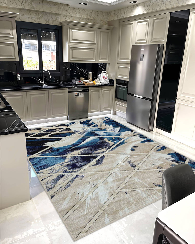 JERICHO Rug DESIGN 9959 Blue 5x8 (5'2x7'5")"