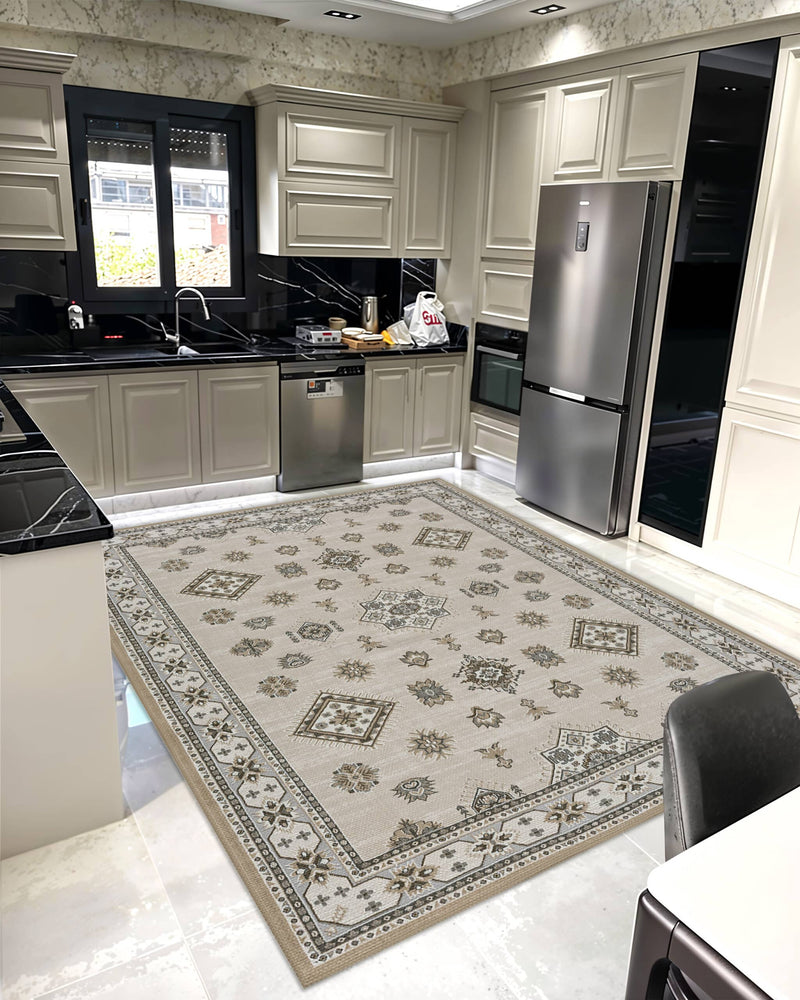 TRABZON RUG DESIGN 99905 Beige 7x10 (6'6x9'2")"