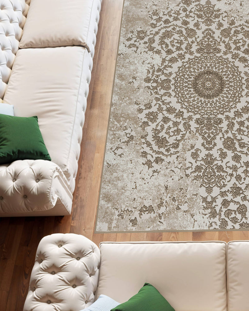 TRABZON RUG DESIGN 99906 Beige 7x10 (6'6x9'2")"