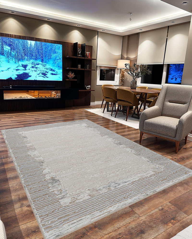 TRABZON RUG DESIGN 99907 Grey 7x10 (6'6x9'2")"