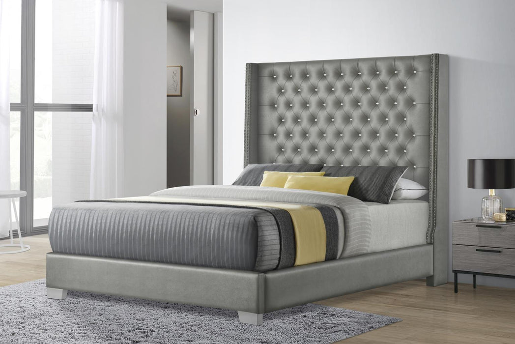 Keanna Gray Leather Bedroom Collection