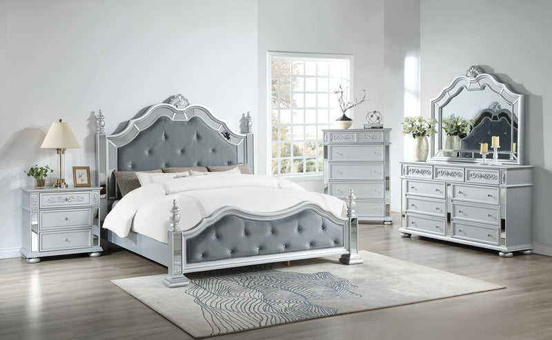 Lizelle Silver Metallic Bedroom Collection