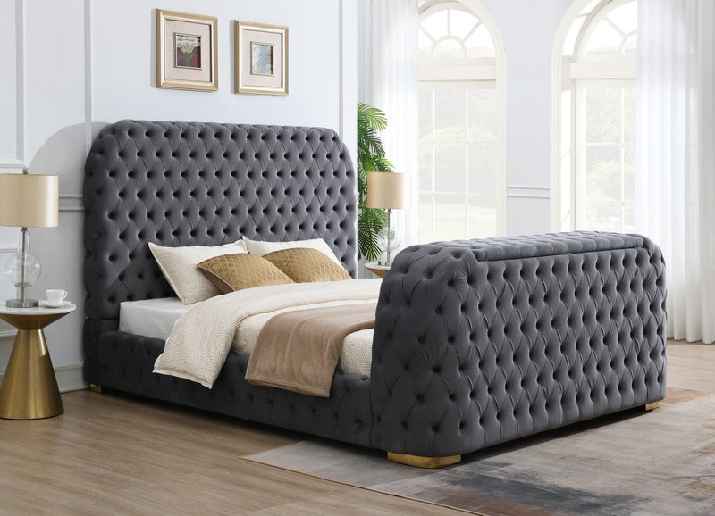 Quinn Gray Velvet Bedroom Collection