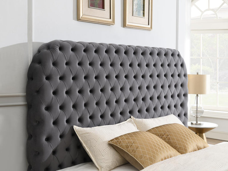 Quinn Gray Velvet Bedroom Collection