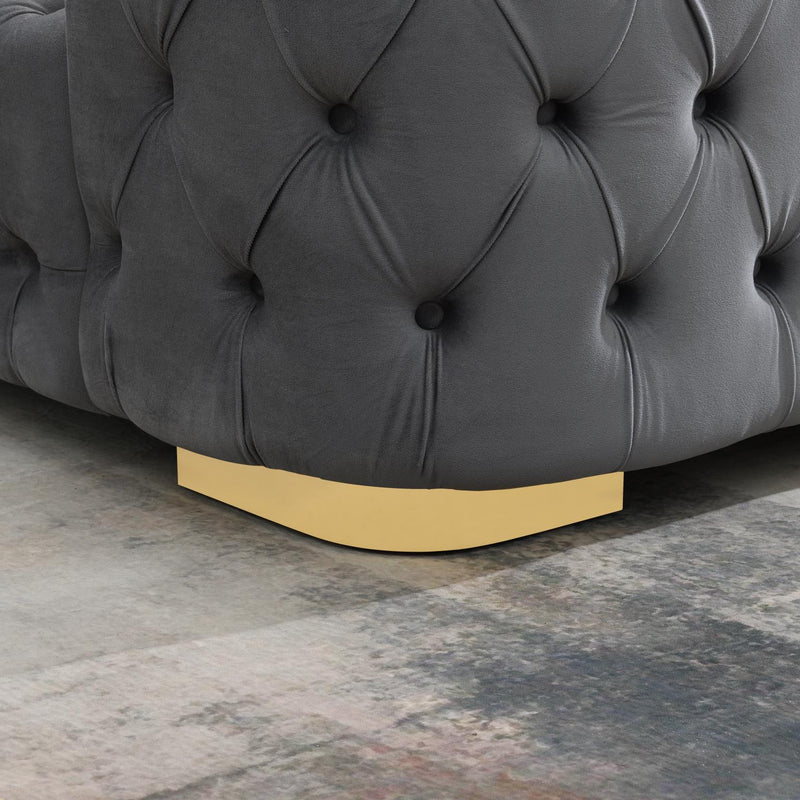 Quinn Gray Velvet Bedroom Collection
