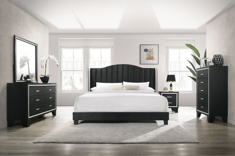 B550 QUEEN BED - Black Queen Bed