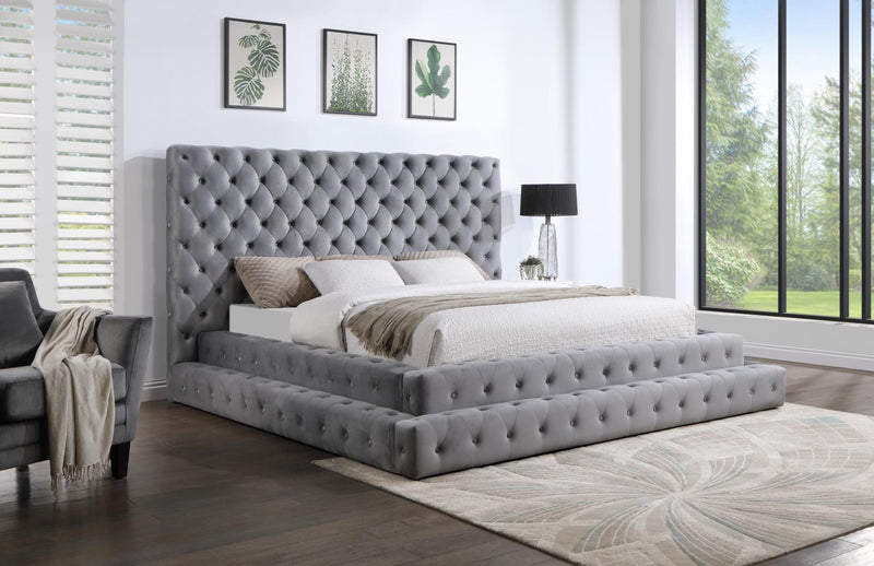 Colección de Dormitorio Maya en Terciopelo Gris