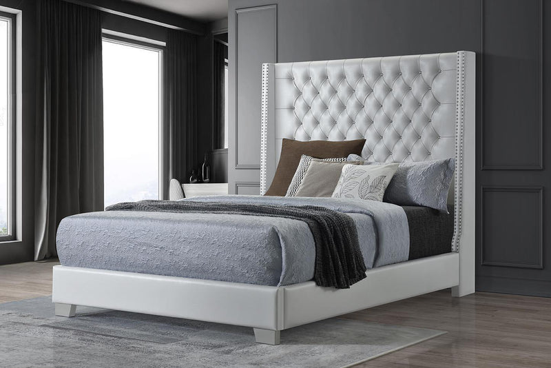 Melody White Leather Bedroom Collection