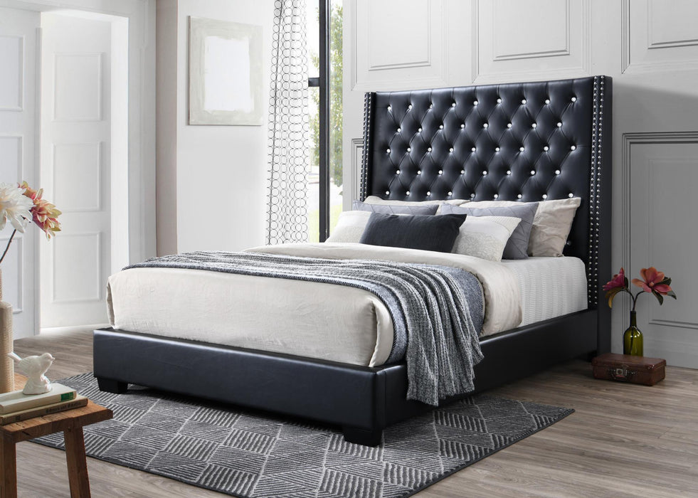 Keanna Black Leather Bedroom Collection