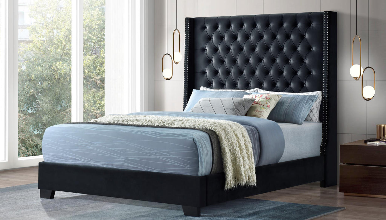 Keanna Black Velvet Bedroom Collection