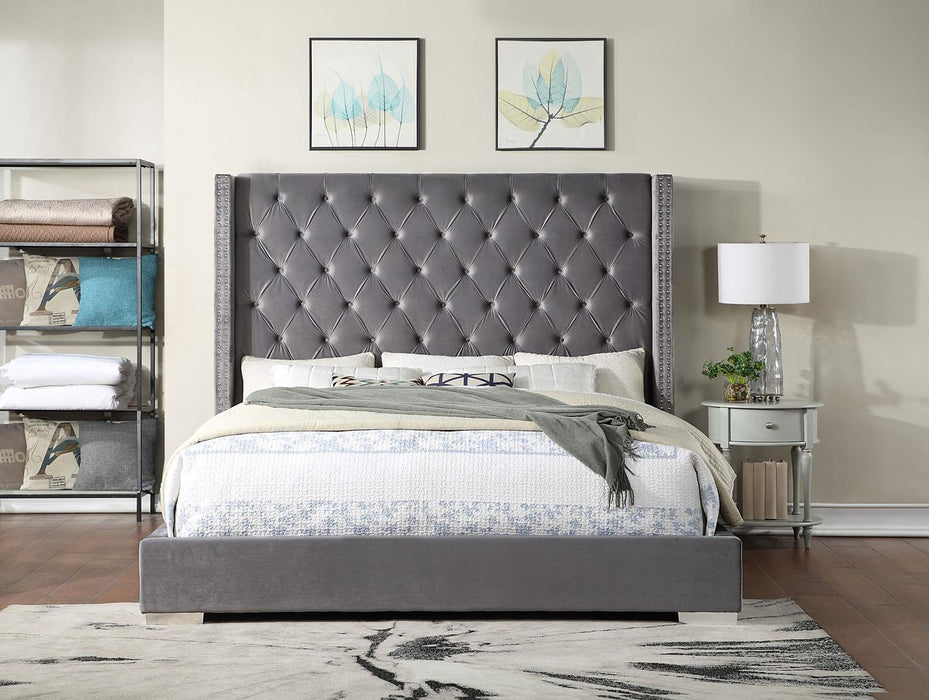 Keanna Gray Velvet Bedroom Collection