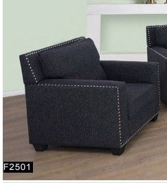 Black Linen 3-Piece Living Room Sofa Set BE-F2501