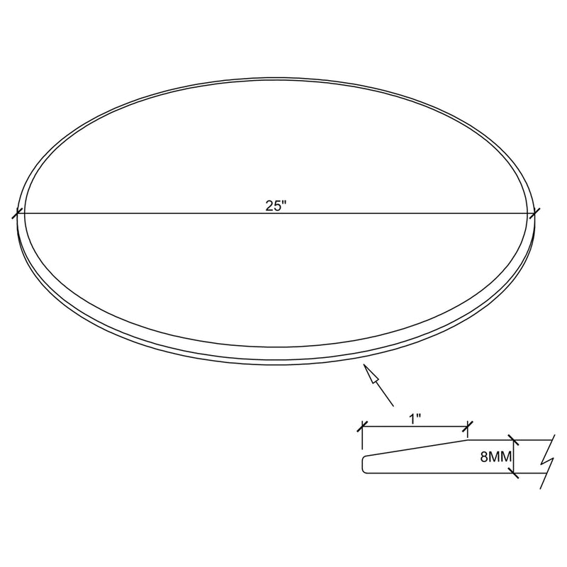 54-inch 10mm Round Clear Tempered Glass Top