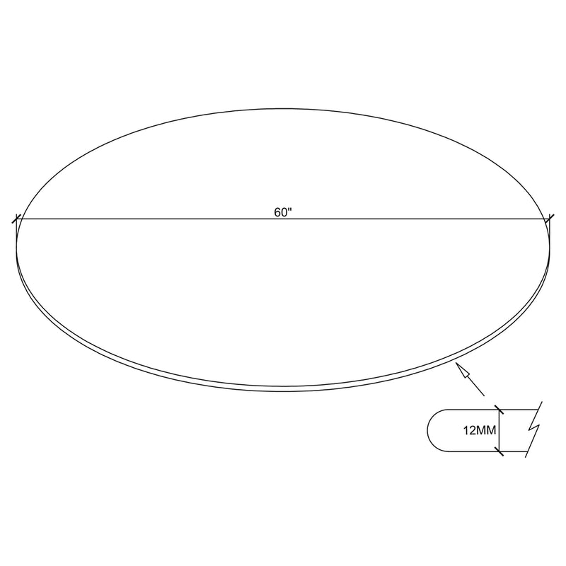 54-inch 10mm Round Clear Tempered Glass Top