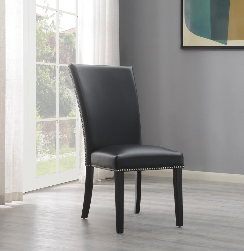 Silla de comedor de terciopelo negro (precio por silla/2 sillas por caja. La silla NO se vende por separado)