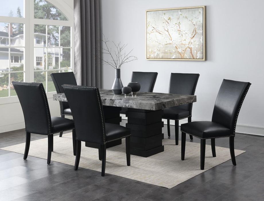 Gray Faux Marble Dining Table