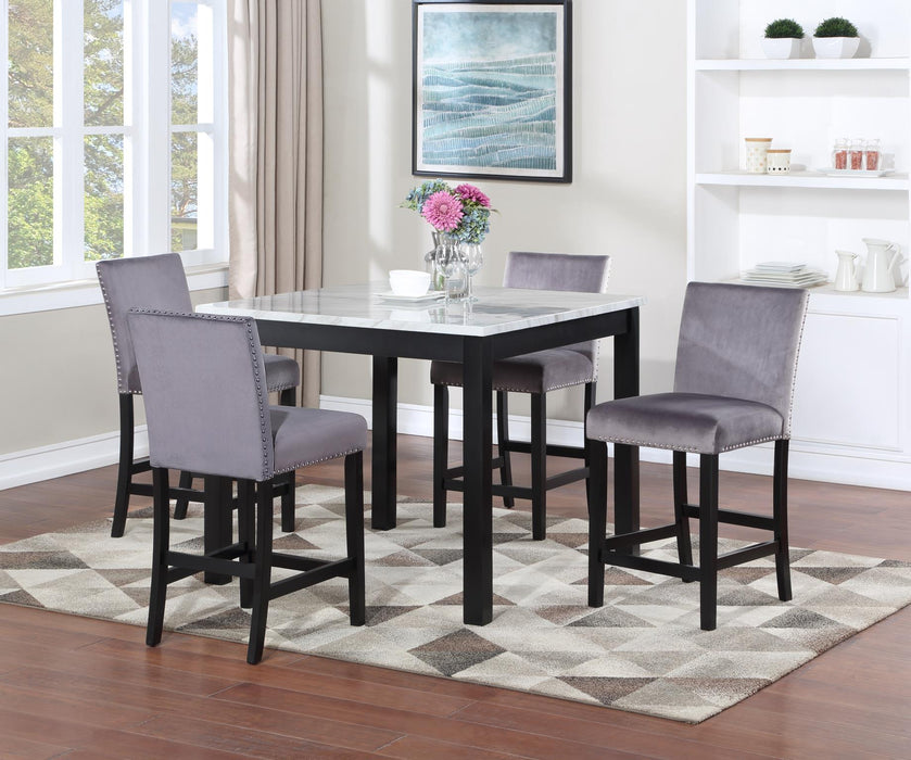 Gray Dining Table W/ 4 Chairs