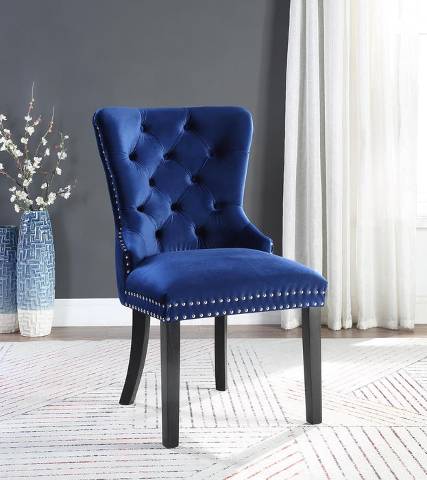 High Back Black Velvet Wing Chair W/Acrylic Legs