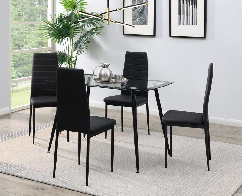 Blaise Black Dining Table & 4 Chairs
