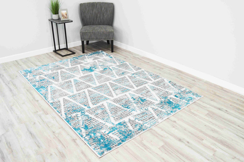 OXFORD Rug Design E1002 Turquoise 5x8 (5'2x7'5")"