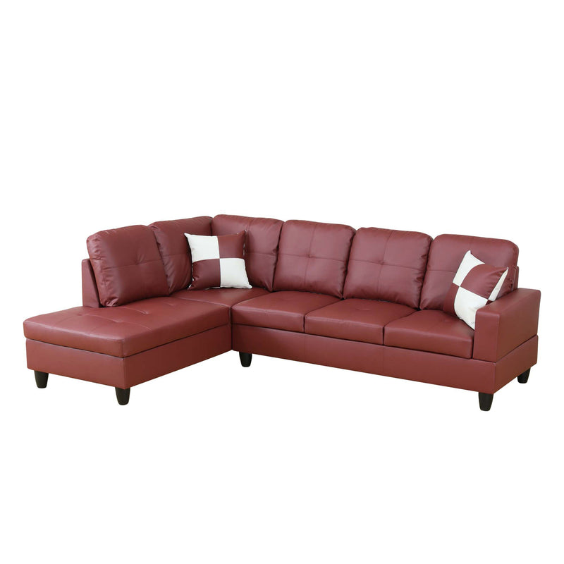 Colección Reno sala de estar seccional rojo oscuro