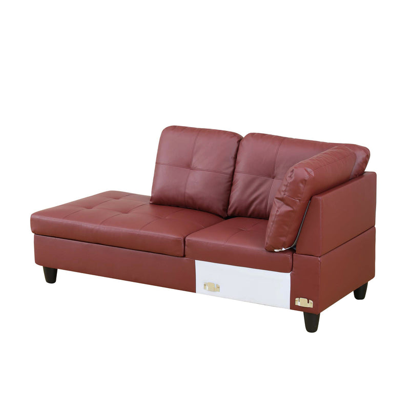 Colección Reno sala de estar seccional rojo oscuro