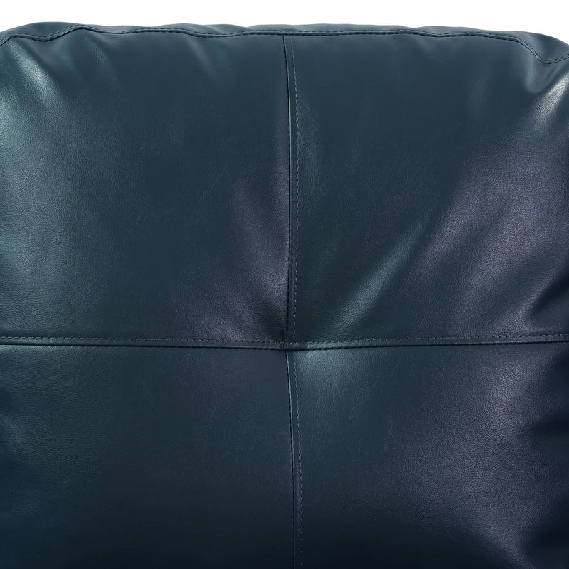 Seccional de 2 piezas y otomana de estilo de transición en lino aterciopelado azul