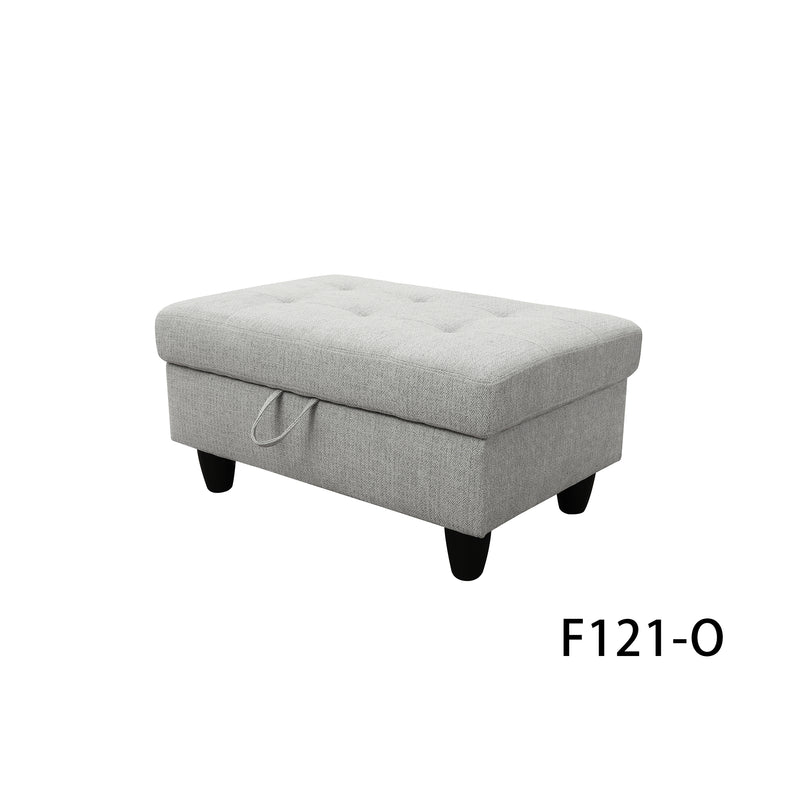 Juego de sofá seccional de 3 piezas de franela blanco roto BE-F121