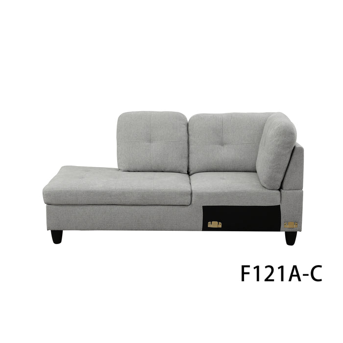 Off-white Flannel 3-Piece Couch Sectional Living Room Sofa Set BE-F121