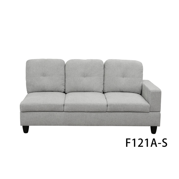 Off-white Flannel 3-Piece Couch Sectional Living Room Sofa Set BE-F121