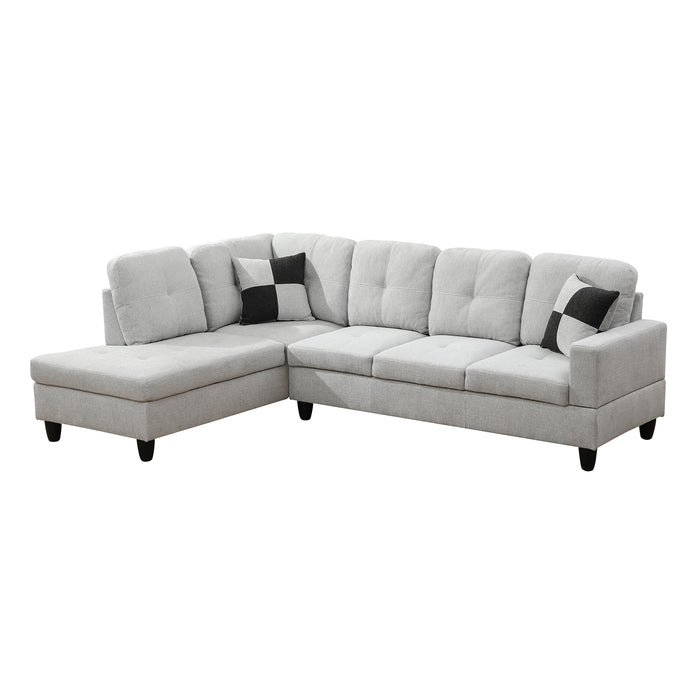 Off-white Flannel 3-Piece Couch Sectional Living Room Sofa Set BE-F121