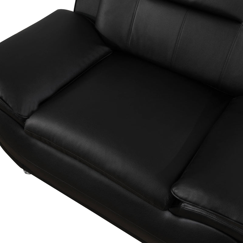 Abdiel Black Faux Living Room Collection