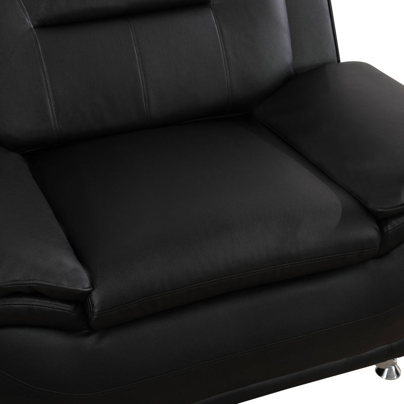 Abdiel Black Faux Living Room Collection