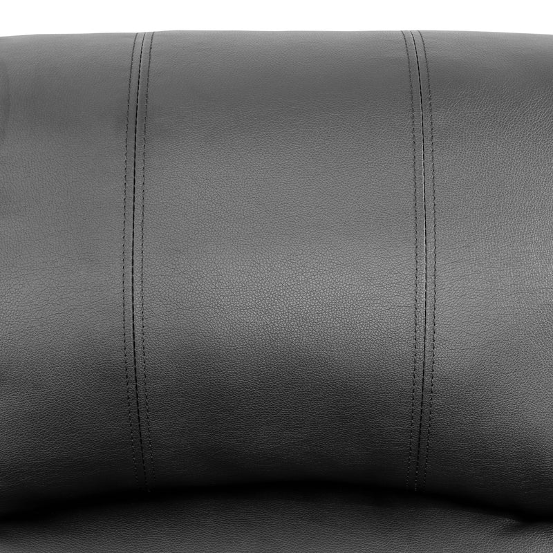 Black Semi PU And PVC 3-Piece Couch Living Room Sofa