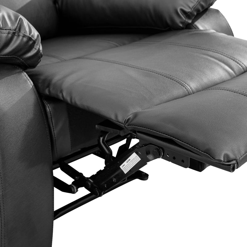 Black Semi PU And PVC 3-Piece Couch Living Room Sofa