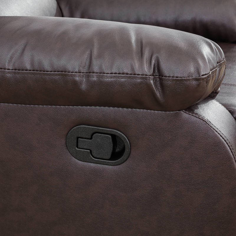 Brown Semi PU And PVC 3-Piece Couch Living Room Sofa