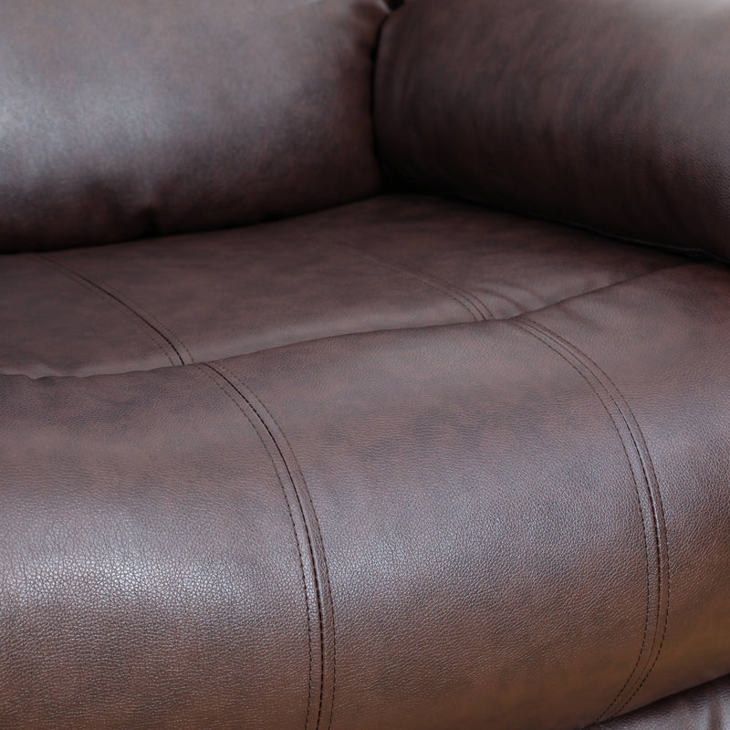 Sofá de sala de estar de 3 piezas de cuero sintético y PVC negro