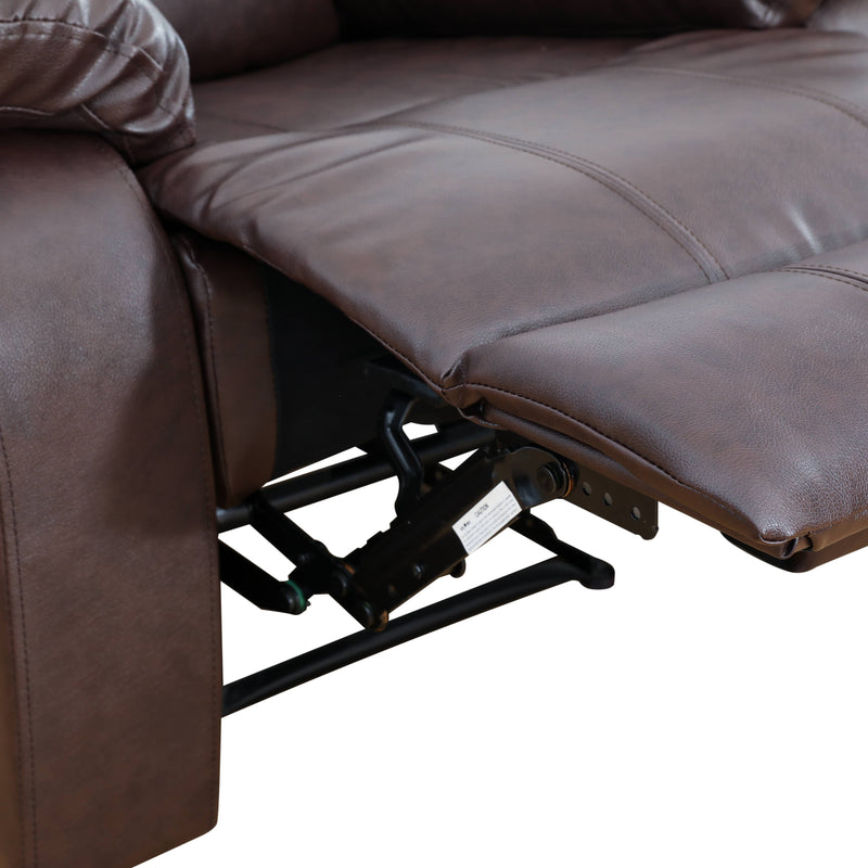 Sofá de sala de estar de 3 piezas de cuero sintético y PVC negro
