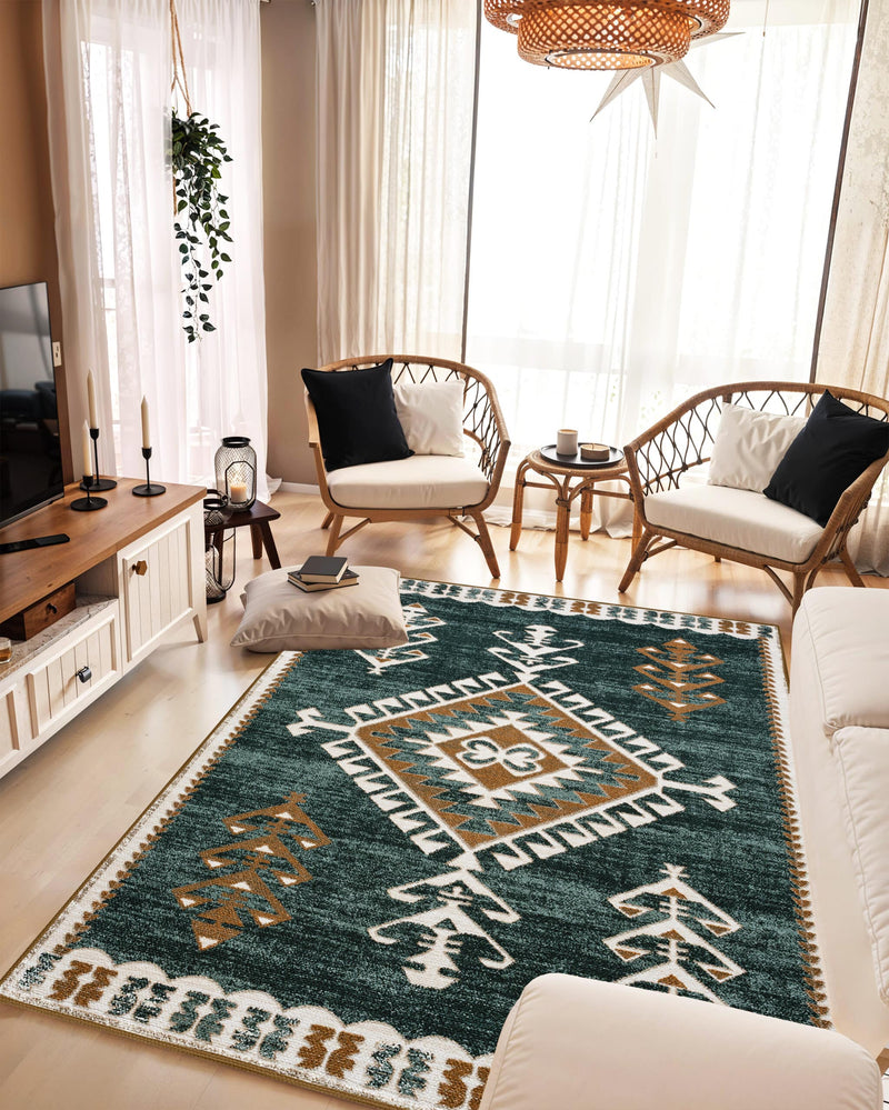 K&D RUG DESIGN 12009 Navy 7x10 (6'6x9'2")"
