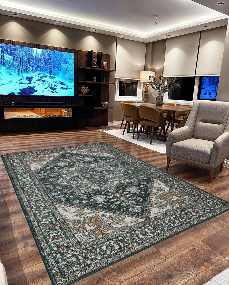 K&D RUG DESIGN 12010 Navy 7x10 (6'6x9'2")"