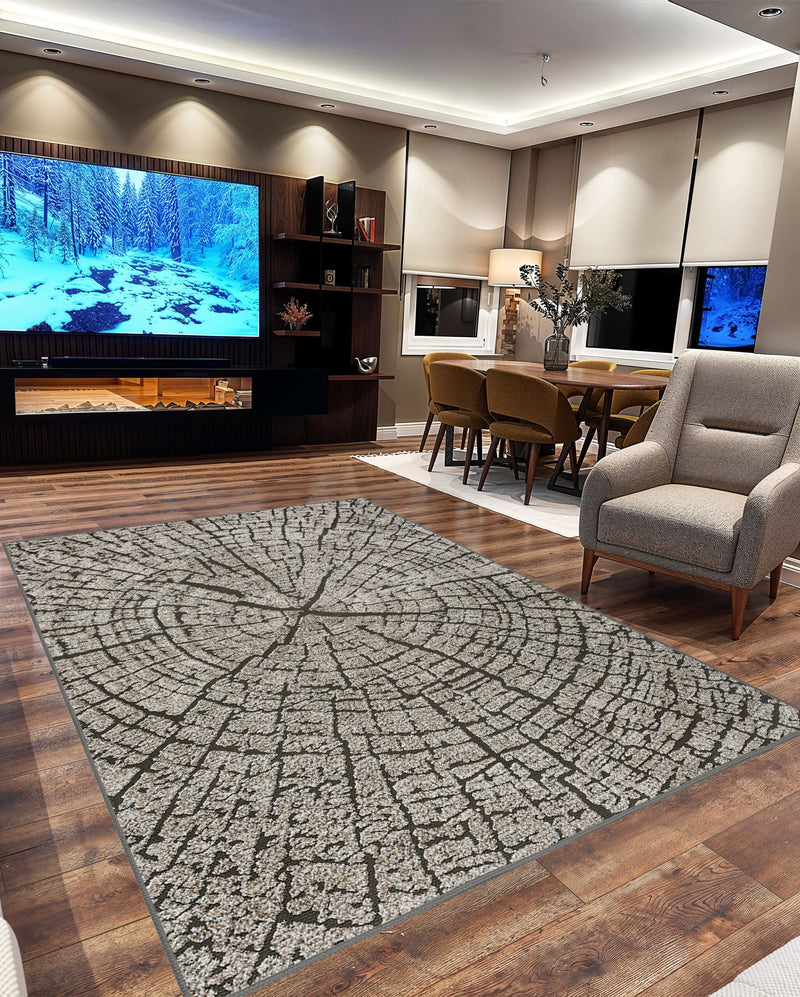 K&D RUG DESIGN 12012 Grey 5x8 (5'2x7'5")"