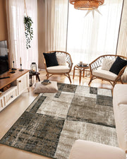 K&D RUG DESIGN 12013 Grey 7x10 (6'6x9'2")"
