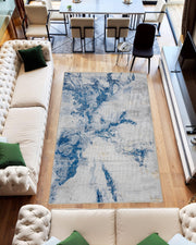MARBLE Rug Design 10049 Blue 5x8 (5'2x7'5")"