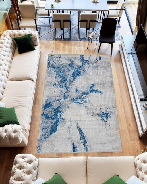 MARBLE Rug Design 10049 Blue 5x8 (5'2x7'5")"