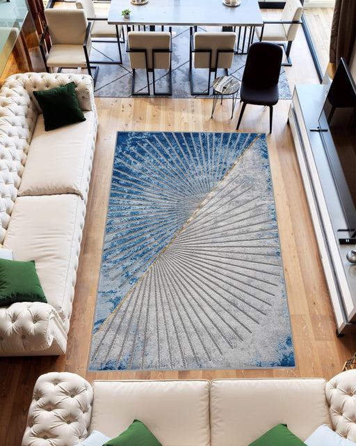 MARBLE Rug Design 10059 Blue 5x8 (5'2x7'5")"